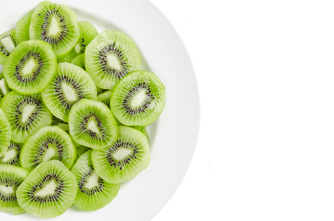 スライスしたキウイフルーツ